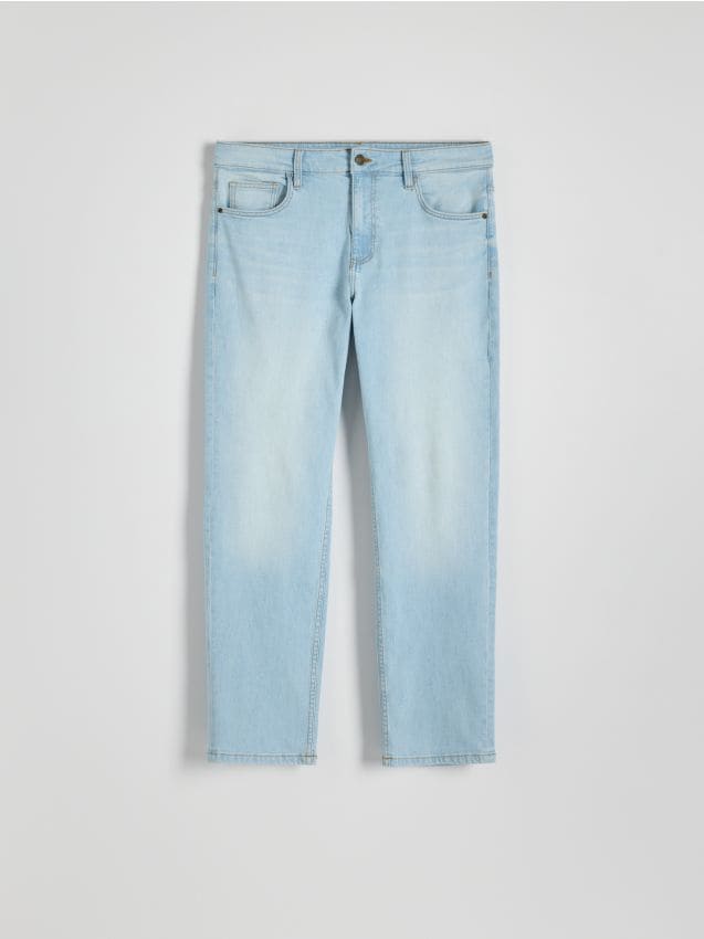 Straight jeans with wash effect - RESERVED