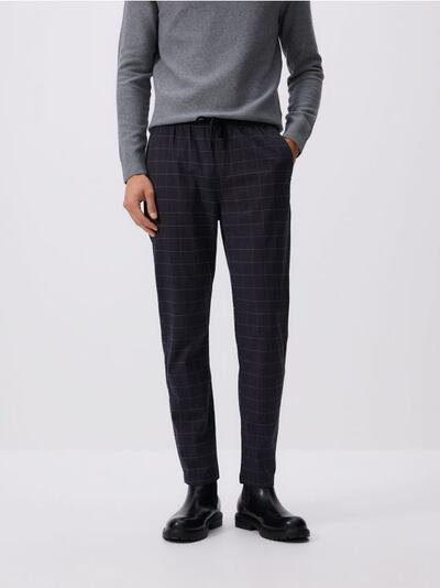 Slim fit broek in ruitpatroon