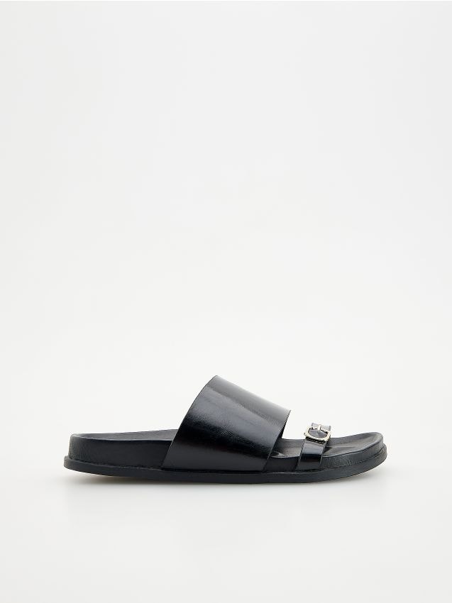 Reserved - LADIES` STRAPPY SANDALS - negru