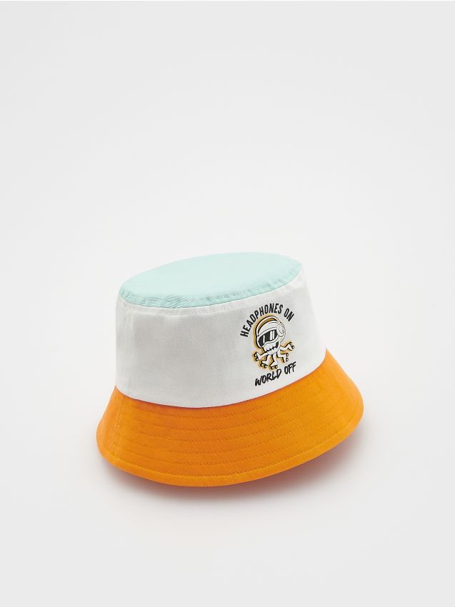 Reserved - bucket hat din bumbac - crem