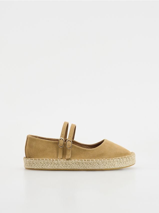 Reserved - Espadrile din piele întoarsă - bej Reserved - Espadrile din piele întoarsă - bej