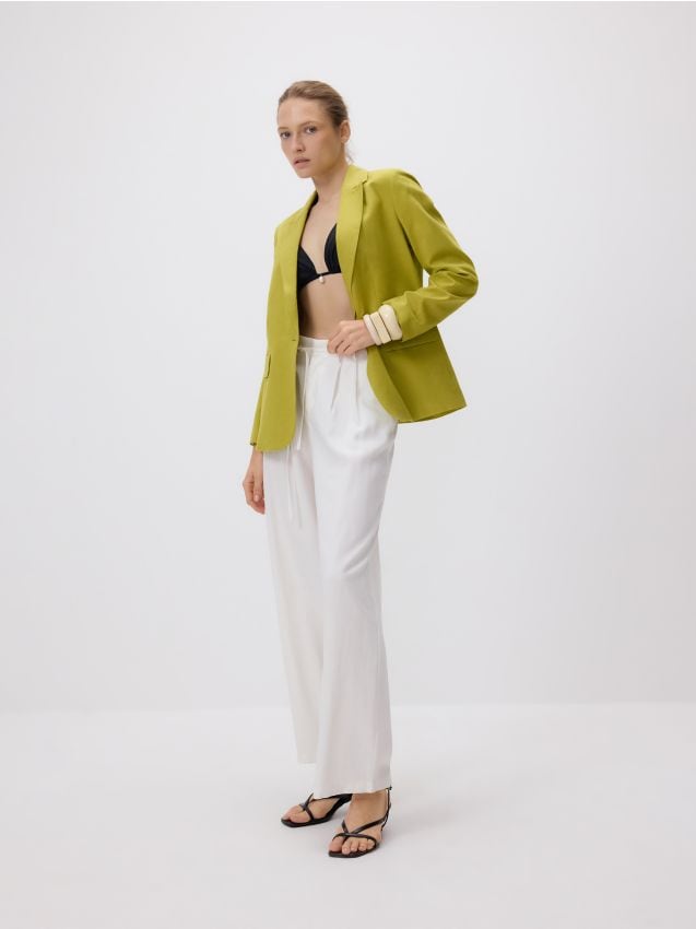 Pleated wide leg trousers - RESERVED