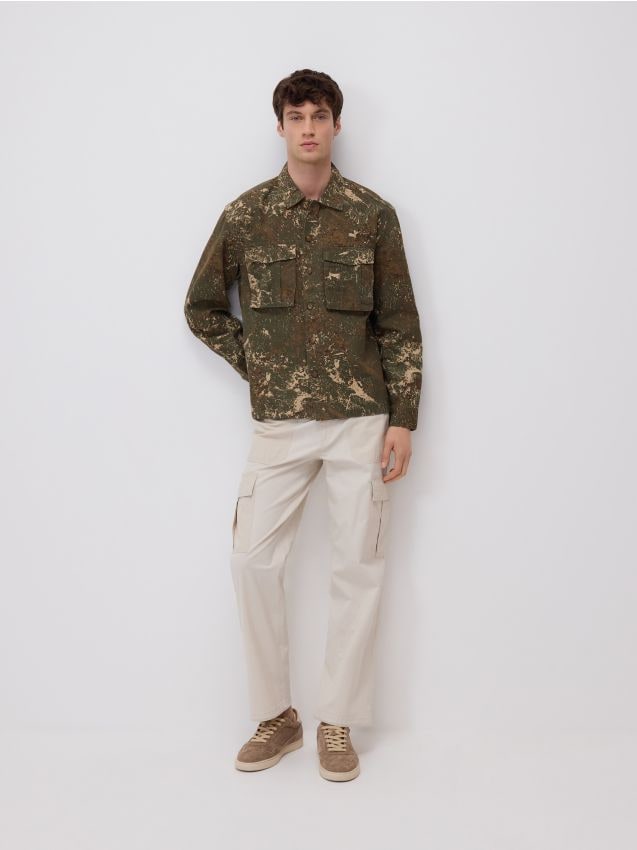 Reserved - Camicia comfort fit - verde-marrone