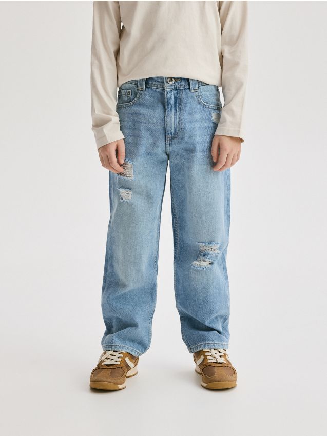 Classic denim straight trousers - RESERVED