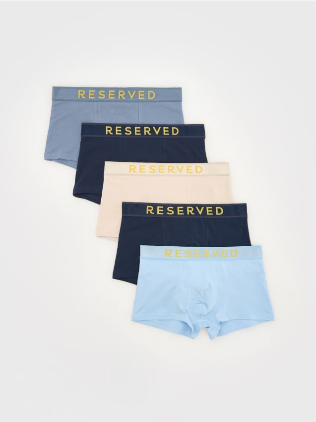 Reserved - Set de 5 perechi de boxeri classic - albastru