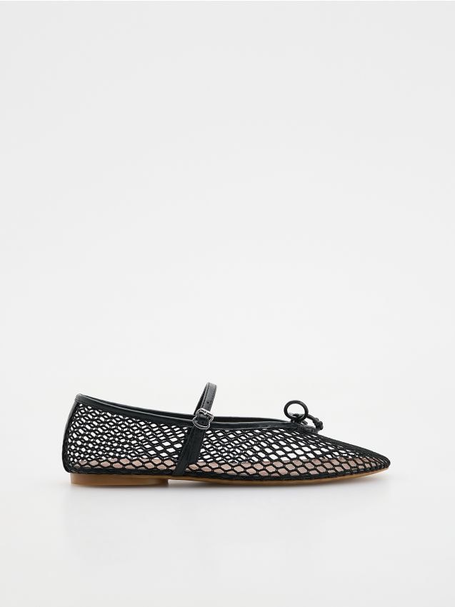 Mesh ballet flats with strap - RESERVED