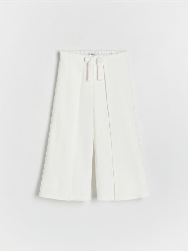 Reserved - pantaloni tip culotte - alb