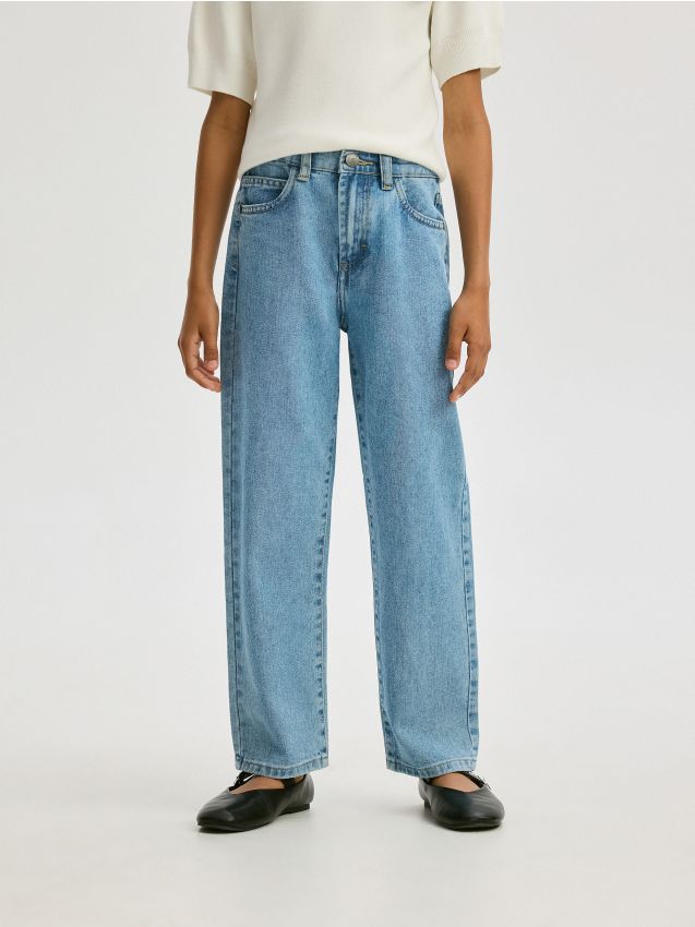 Reserved - pantaloni straight clasici din denim - albastru