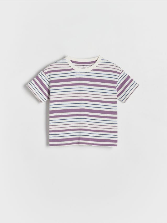 Reserved - tricou cu dungi - violet