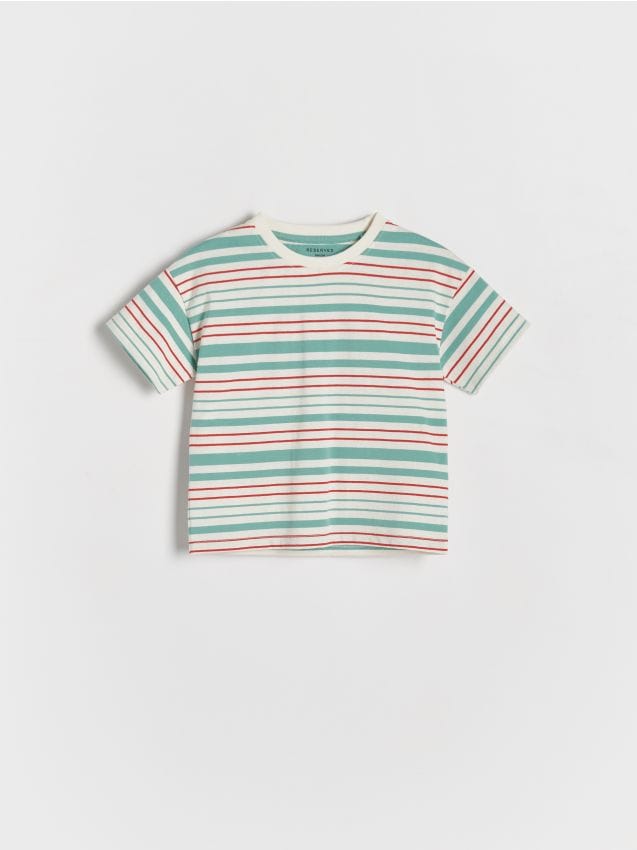 Reserved - tricou cu dungi - verde-mentă