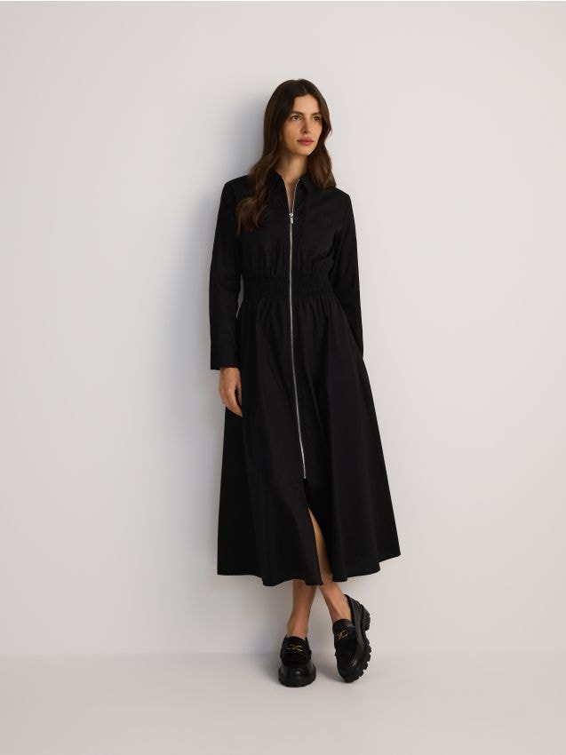 Maxi robe en coton à col - RESERVED