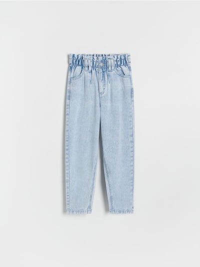 High-waist paperbag jeans