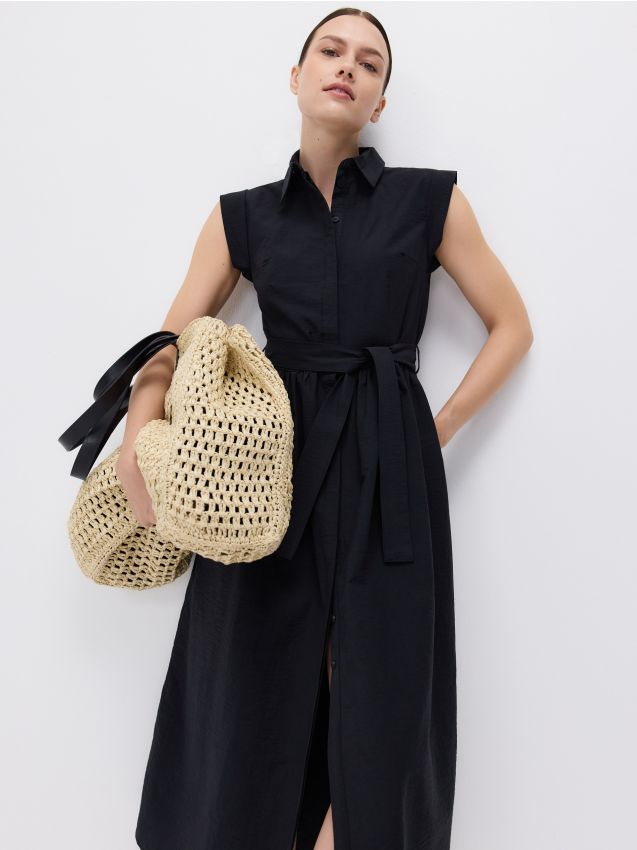 Robe midi à taille nouée - RESERVED