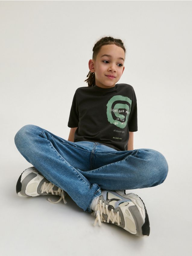 Reserved - tricou regular - gri-închis