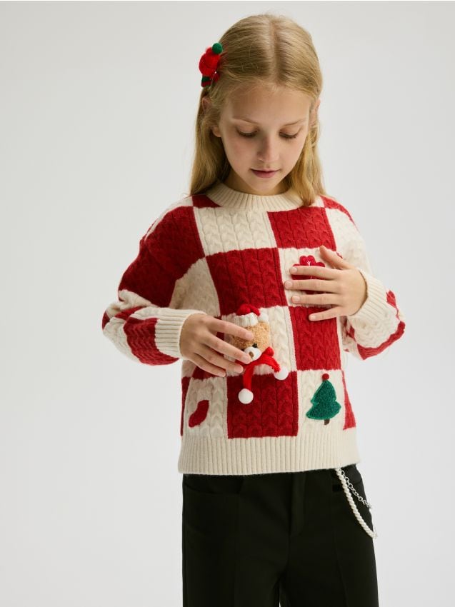 Christmas jumper with appliqué - RESERVED