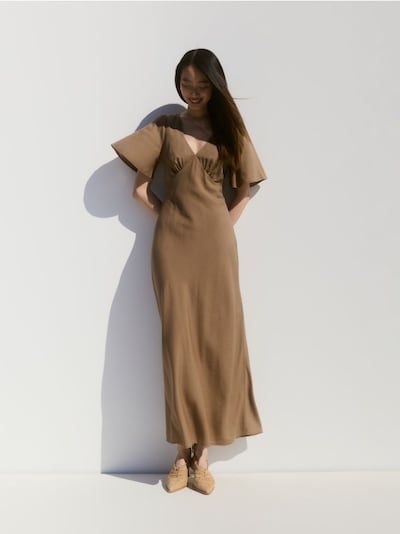 Rochie maxi cu adaos de in