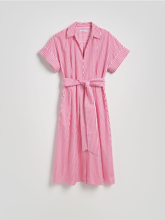 Shirt dress with belt - RESERVED