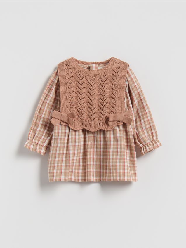 Reserved - Rochie cu vestă - cafeniu