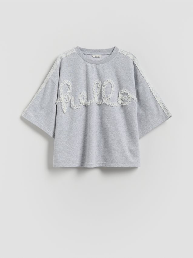 T-shirt with lace finish - RESERVED
