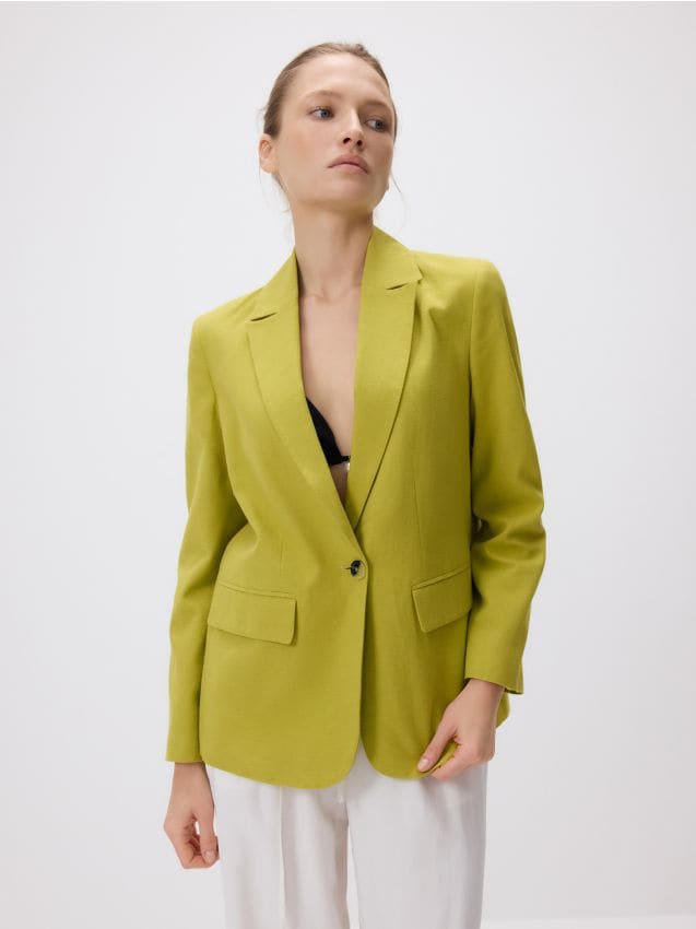 Reserved - LADIES` BLAZER - verde-gălbui