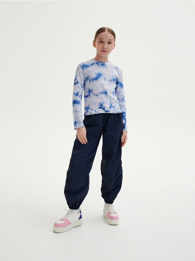 Reserved - tricou din bumbac cu model - lavand