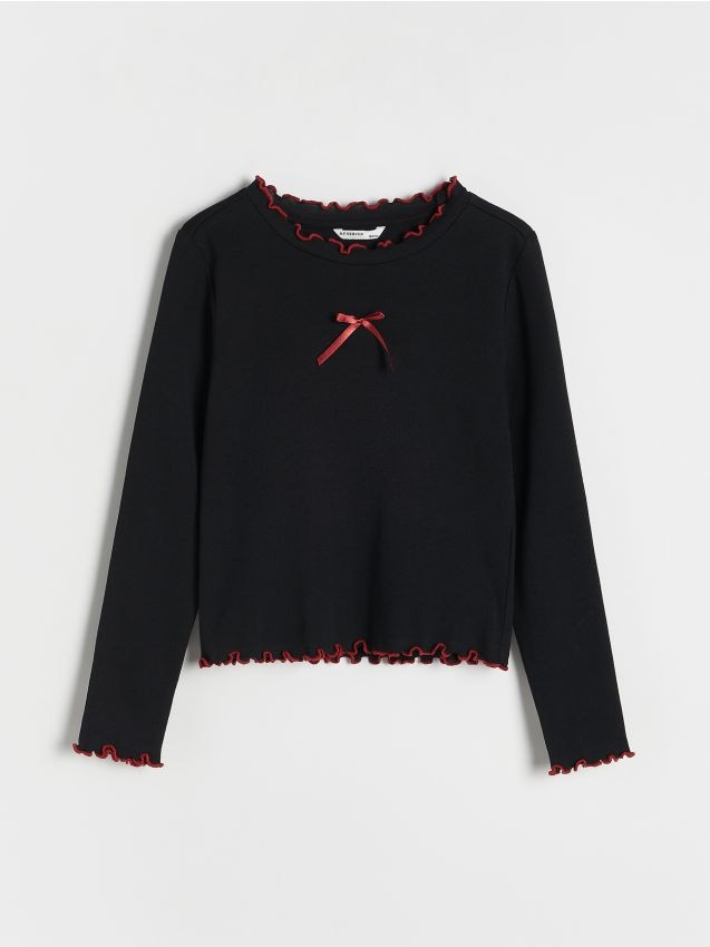 Long sleeve T-shirt with bow detail - RESERVED