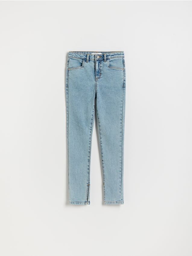 Reserved - Blugi slim high waist - albastru