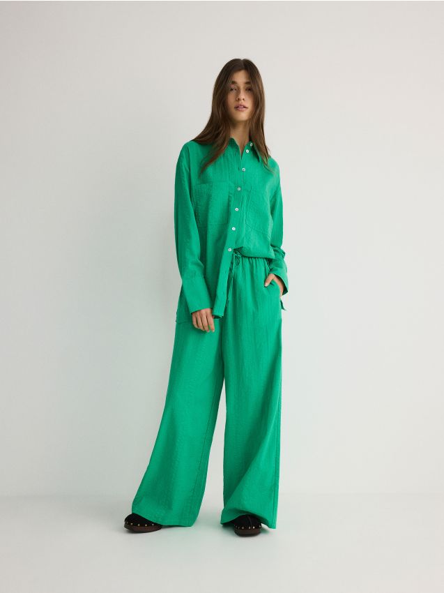 Reserved - pantaloni tip culotte - verde