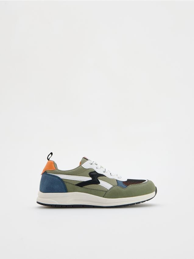 Reserved - pantofi sport multicolori - verde-oliv deschis