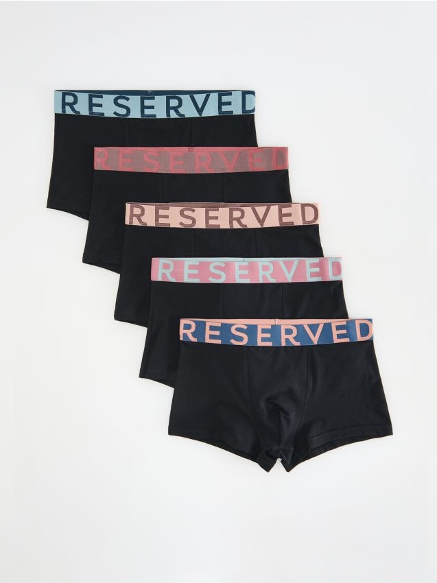 Reserved - Set de 5 perechi de boxeri classic - negru