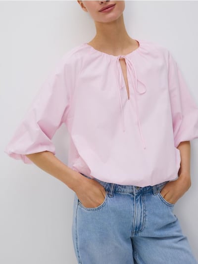 Pamučna bluza na vezivanje