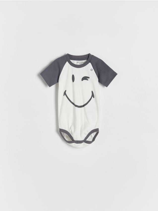 Reserved - body smileyworld®, din bumbac - crem