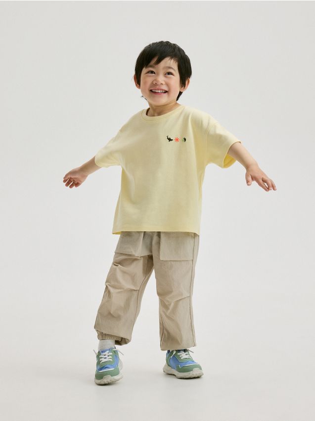 Reserved - tricou oversized cu imprimeu - galben