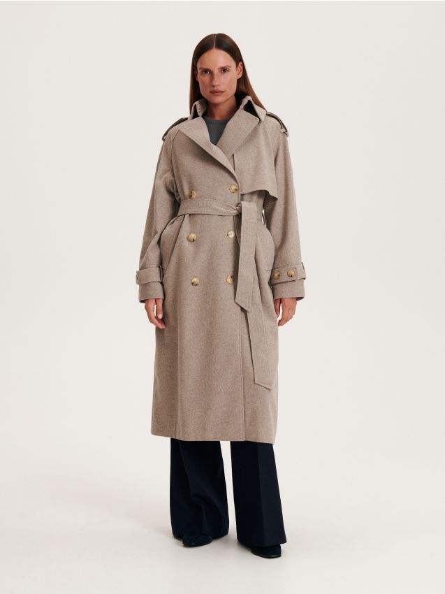 Trenchcoat aus Wollgemisch - RESERVED