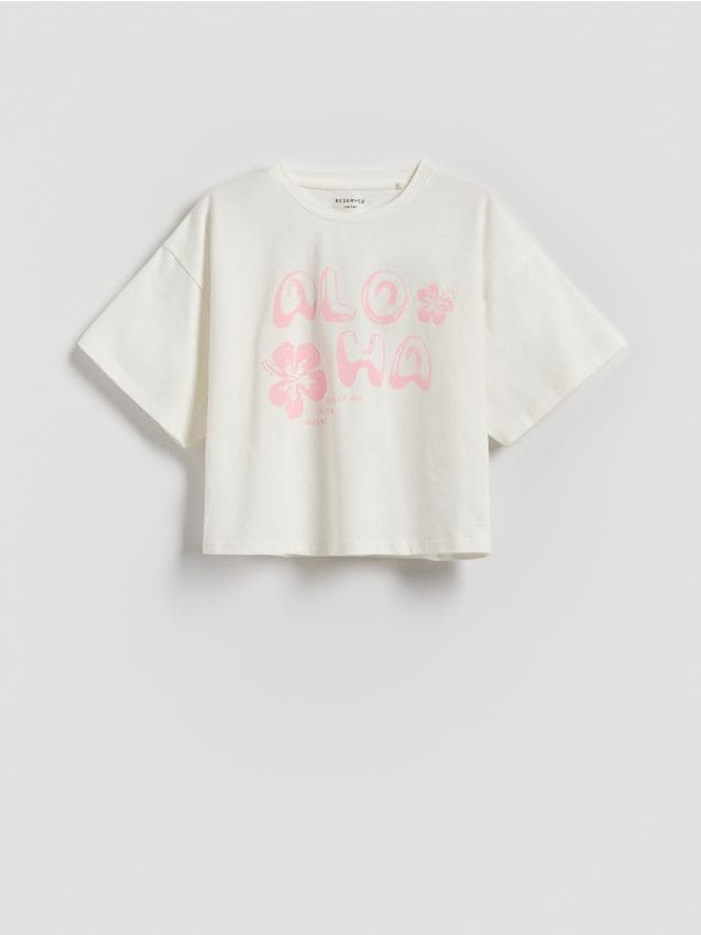 Cotton T-shirt with print - RESERVED