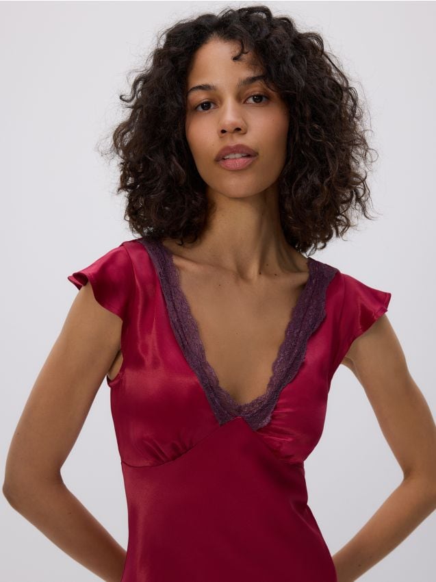 Reserved - Rochie din viscoză - violet-închis
