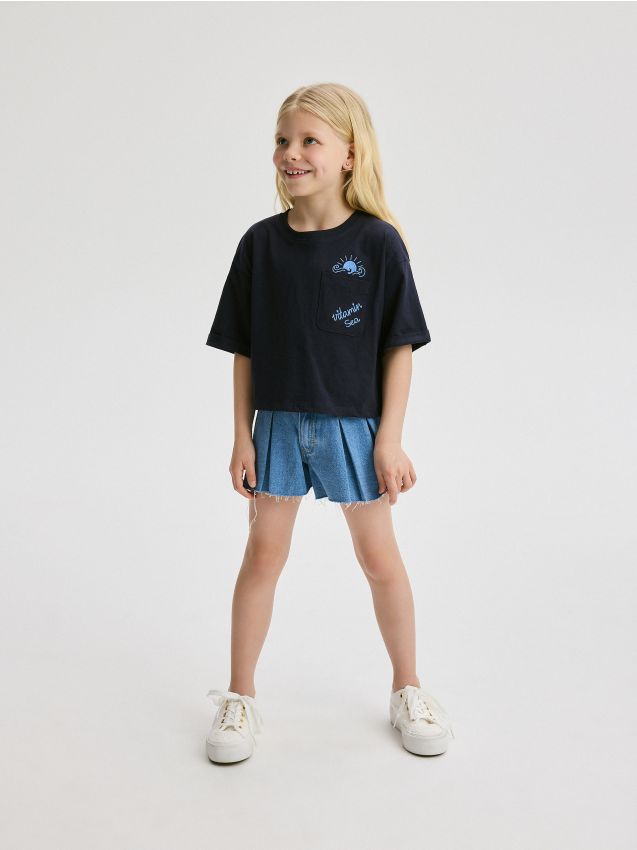 Reserved - tricou cu buzunar - bleumarin