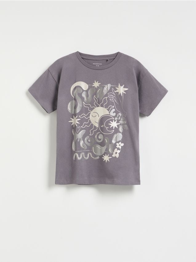 Reserved - Tricou cu imprimeu - gri-închis