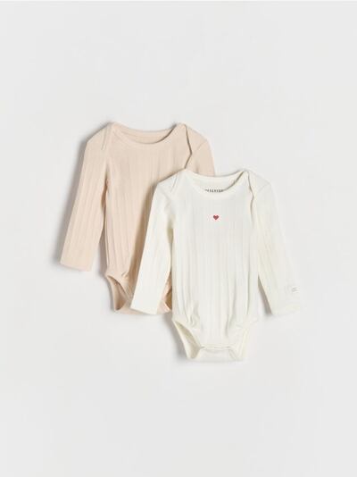 Rib knit bodysuits 2 pack