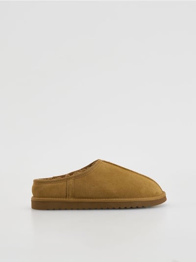 Leather mule sliders