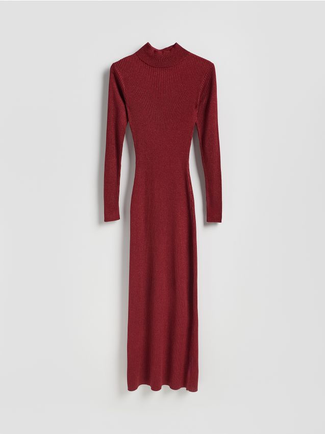 Reserved - Rochie maxi din jerseu - bordo