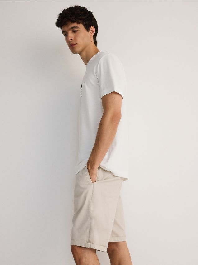 Reserved - pantaloni scurți chino regular - bej