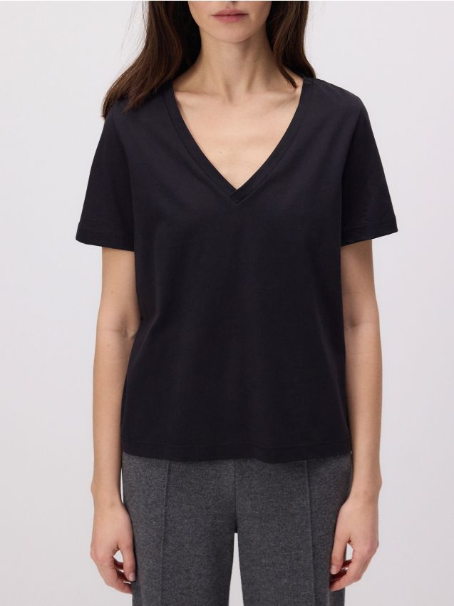 Regular fit mercerised cotton T-shirt - RESERVED