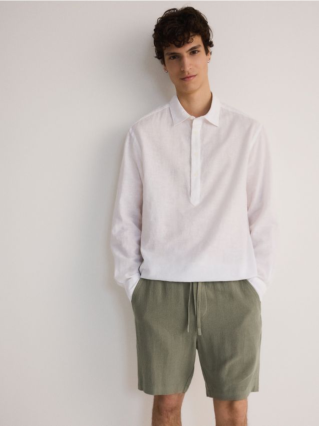 Regular linen blend shorts - RESERVED