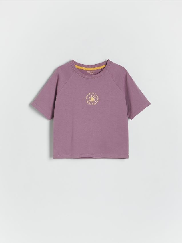 Reserved - tricou oversized cu broderie - violet