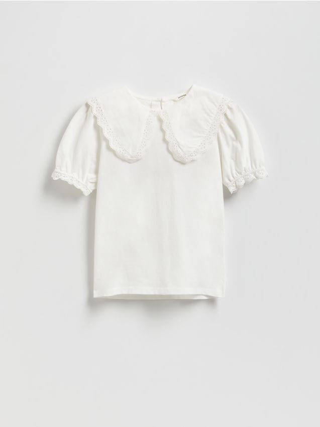 Blus med dekorativ krage - RESERVED