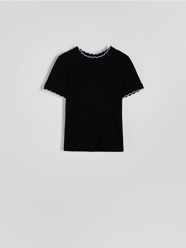 Reserved - tricou din jerseu - negru