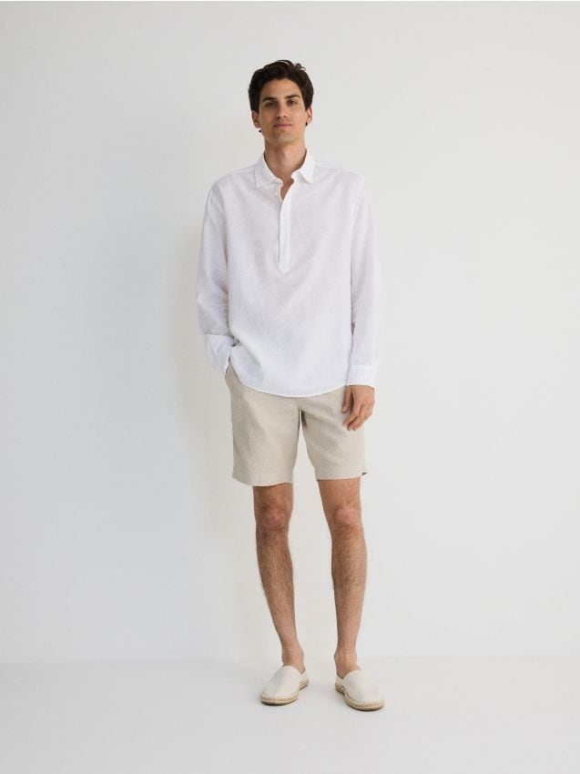 Short chino en lin majoritaire - RESERVED