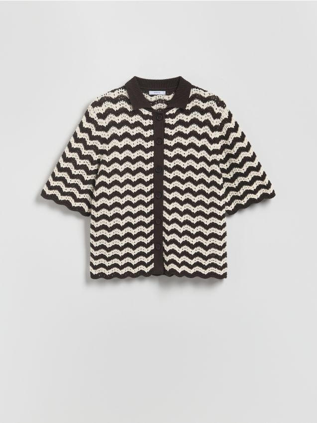 Cardigan ajouré avec col - RESERVED