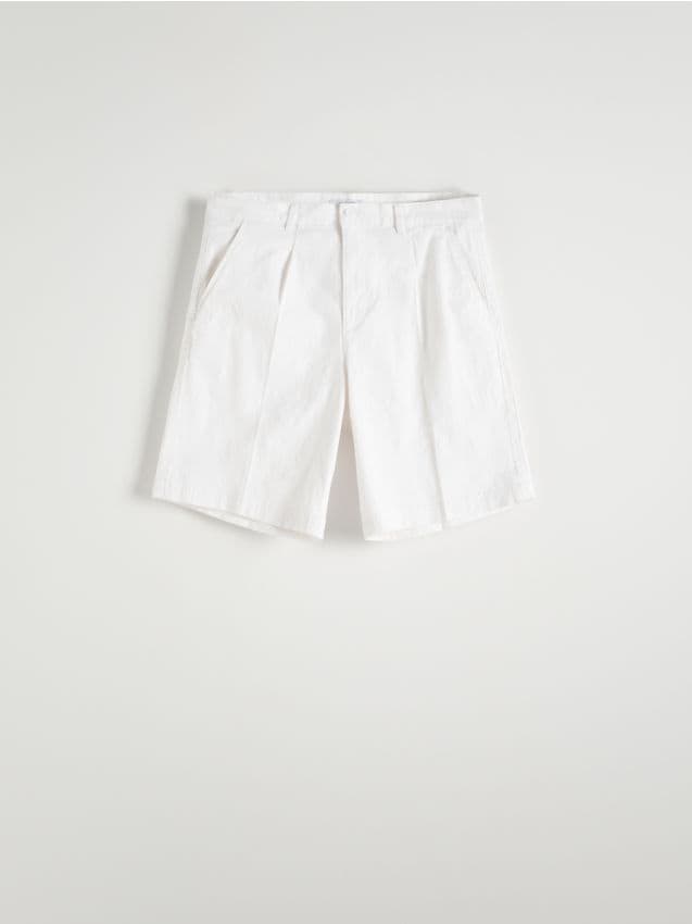 Reserved - pantaloni scurți chino, la dungă - alb